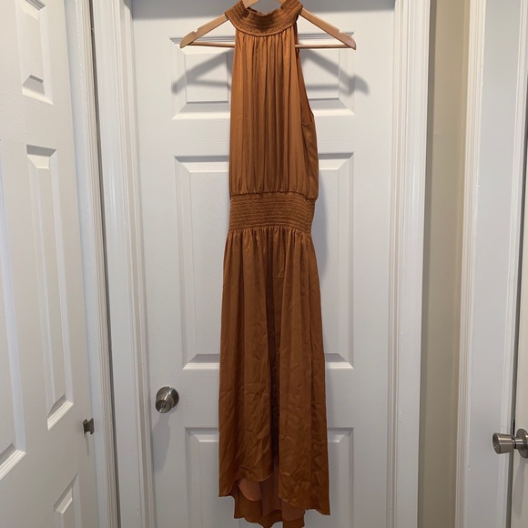 Ramy Brook Light Cognac Smocked Waist Maxi Belle Dress - Picture 4 of 7